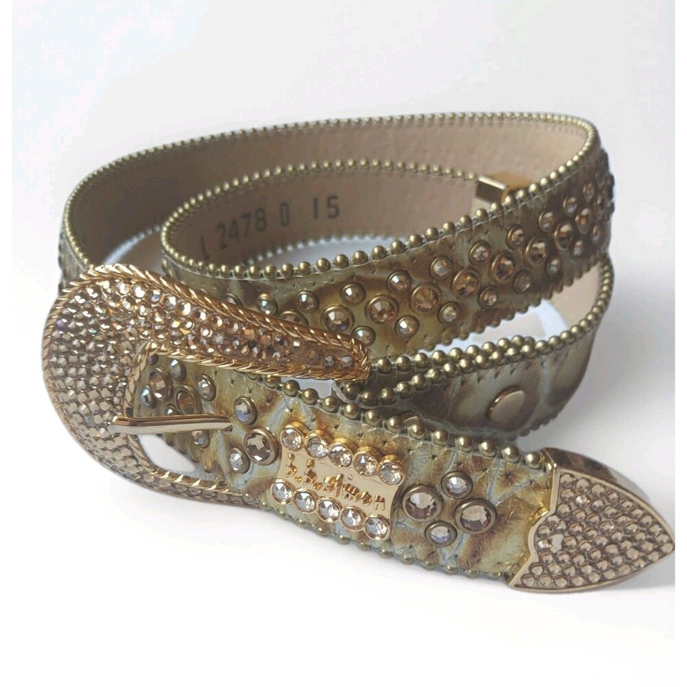 Bb Simon Belts  Lavasan Gold Animal print Sz L 2478